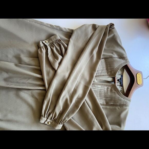 Banana Republic Olive Green Ruffle Hem Dress Sz S - Picture 6 of 7